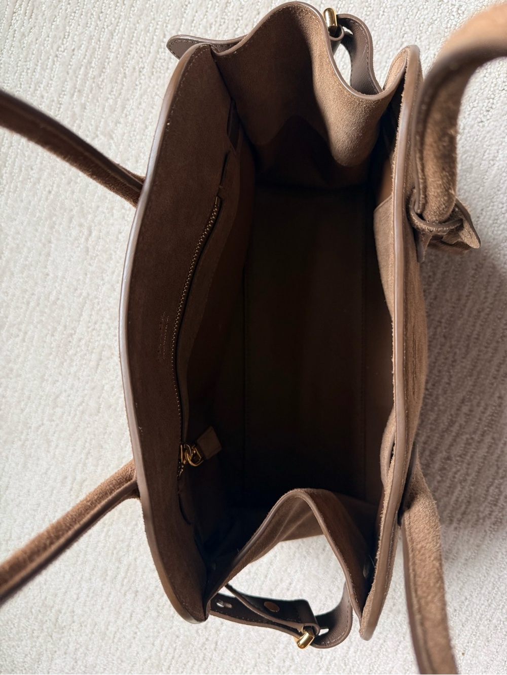 Prada Brown Suede Top-Handle Satchel| Dust Bag Included ✨ - Picture 6 of 11